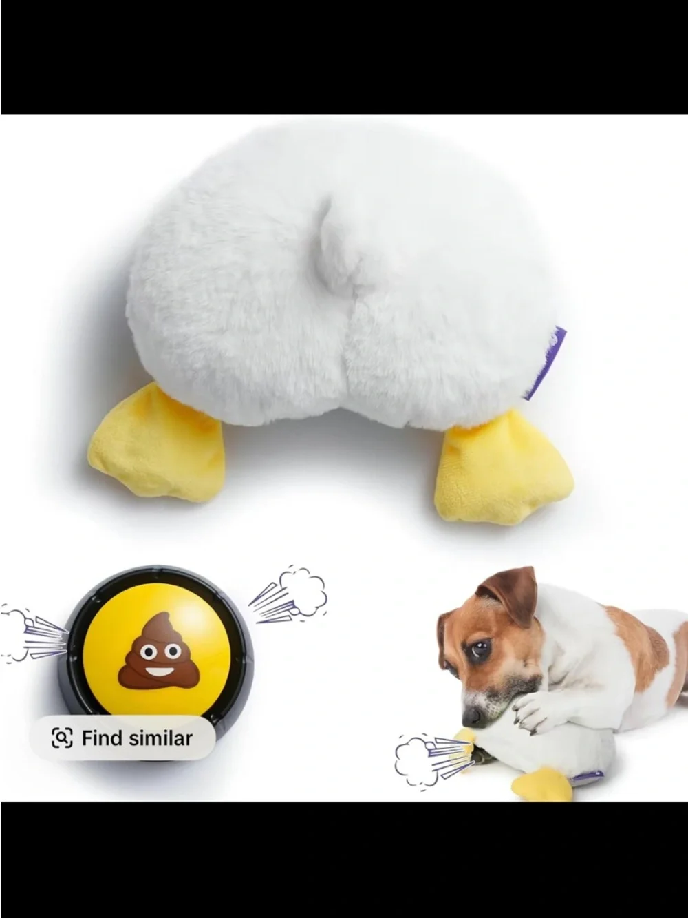 Fuzzwoof Farting Duck Butt Dog toy